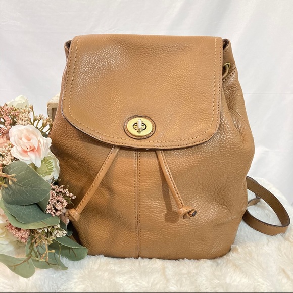 Coach Handbags - Coach cognac pebbled leather Park rare backpack